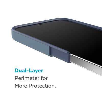 Cutaway view of case showing interior and exterior layers - Dual layer perimeter for more protection.#color_mystery-blue-faded-denim