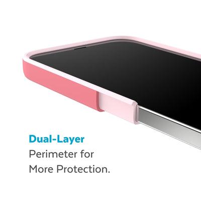 Cutaway view of case showing interior and exterior layers - Dual layer perimeter for more protection.#color_sweet-coral-light-coral