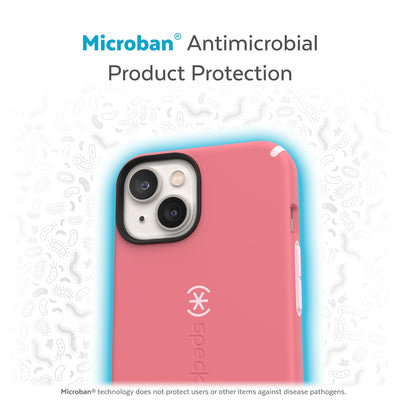 Back view of phone case with halo protecting it from bacteria - Microban antimicrobial product protection.#color_sweet-coral-light-coral