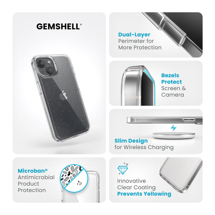 Speck iPhone 14 Pro Max GemShell with MagSafe Case in Glass Navy and Winter Navy