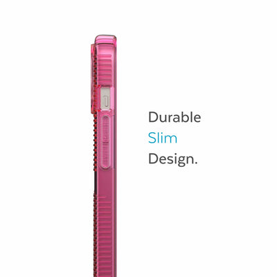 Side view of phone case - Durable slim design.#color_dream-pink-tint