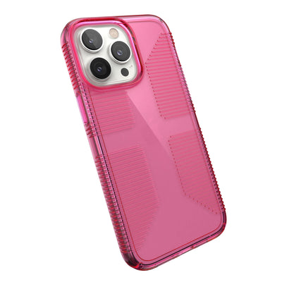 Tilted three-quarter angled view of back of phone case#color_dream-pink-tint