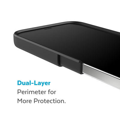 Cutaway view of case showing interior and exterior layers - Dual layer perimeter for more protection.#color_black