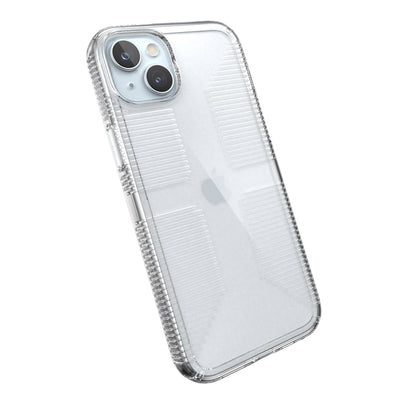 Tilted three-quarter angled view of back of phone case.#color_clear