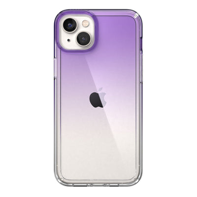 View of the back of the phone case from straight on#color_amethyst-purple-fade-clear