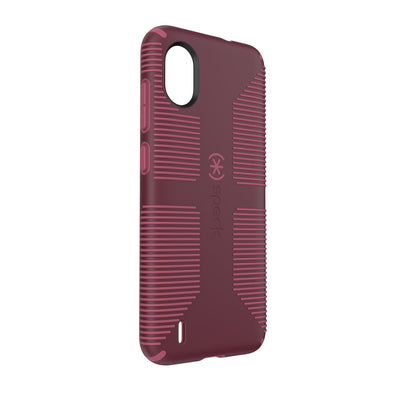 Three-quarter view of back of phone case.#color_rusty-red-currant-red