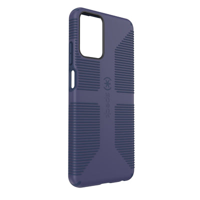 Tilted three-quarter angled view of back of phone case#color_thunder-blue-space-blueThree-quarter view of back of phone case#color_thunder-blue-space-blue