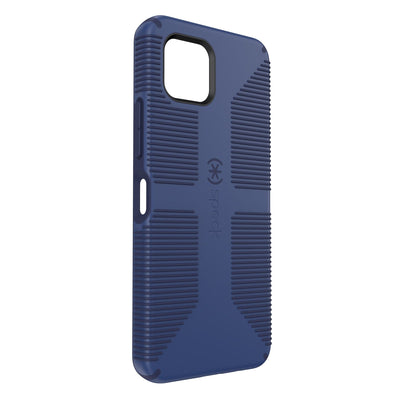 Three-quarter view of back of phone case#color_true-blue-fresh-indigo