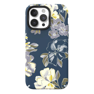 View of the back of the phone case from straight on#color_artistic-floral-tear-blue