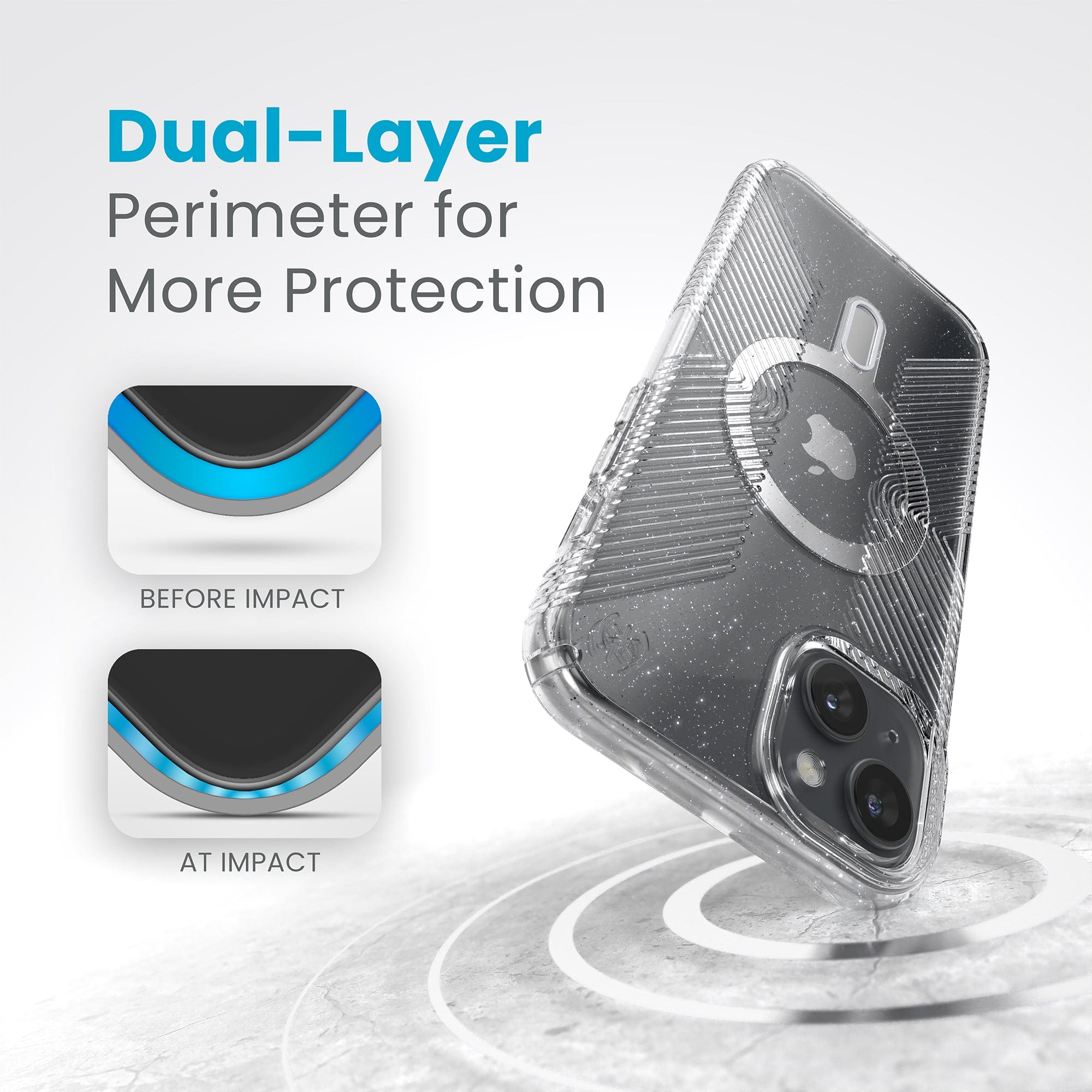 Presidio Lux Glitter Grip MagSafe with ClickLock Apple Case - Thumbnail 4