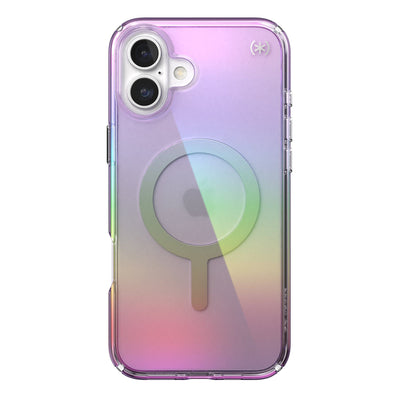 Back view of the phone case with phone inside from straight on#color_amazing-purple-clear