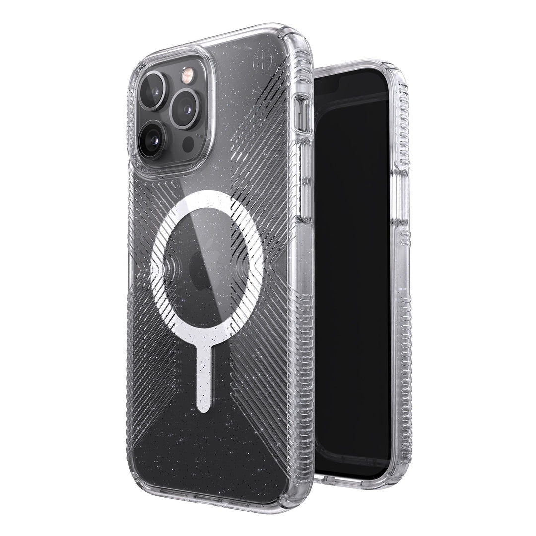 Speck Presidio Perfect-Clear Glitter + Grips MagSafe iPhone 13 Pro