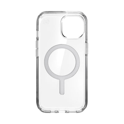 Straight-on view of inside of phone case.#color_clear-chrome