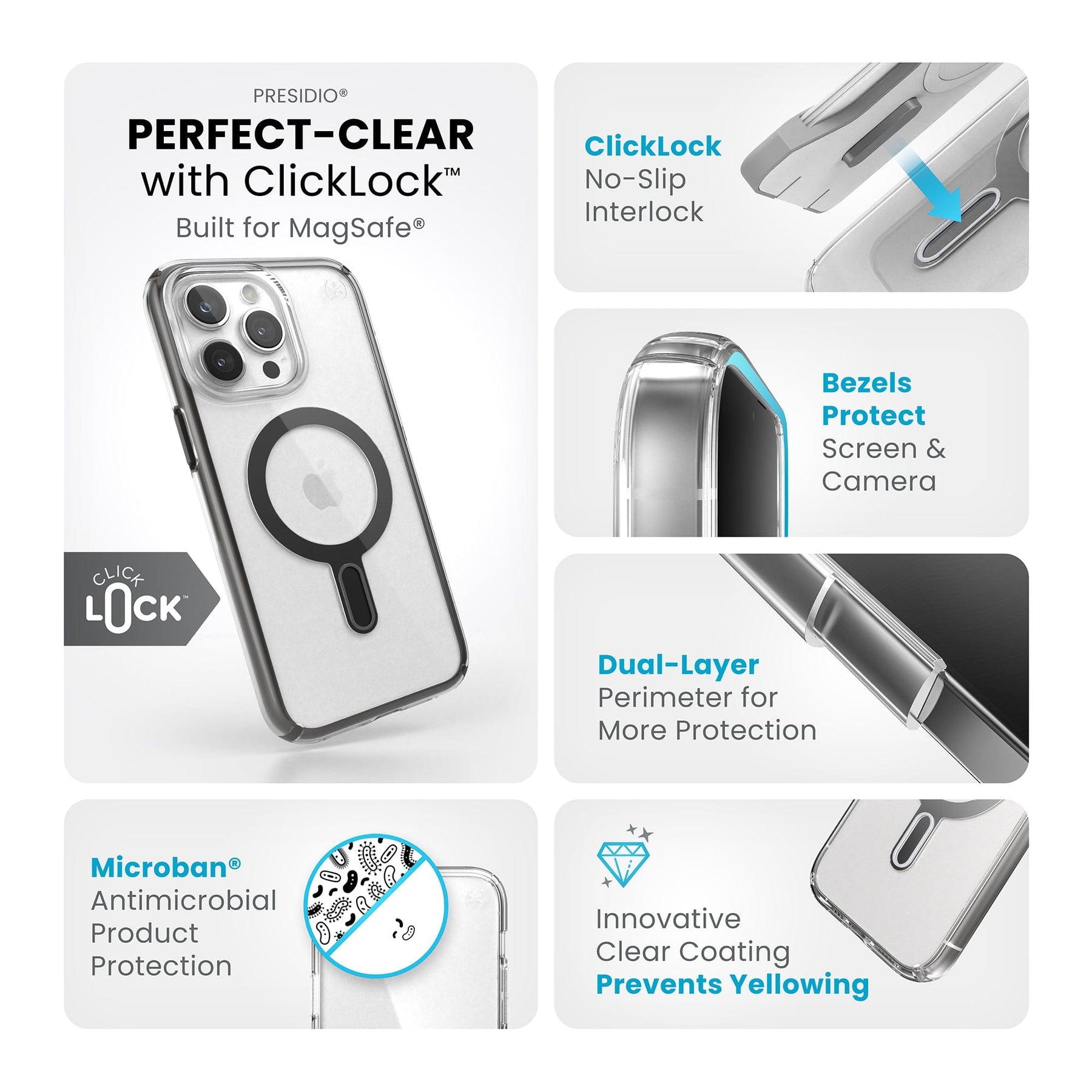 Speck, custodia Presidio Perfect Clear per Apple iPhone 14 Pro Max, trasparente Speck, custodia Presidio Perfect Clear per Apple iPhone 14 Pro Max, trasparente