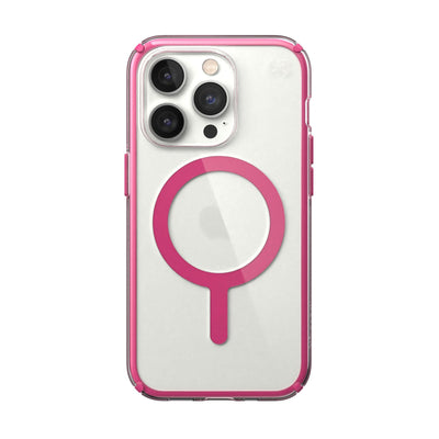 View of the back of the phone case from straight on#color_clear-digital-pink