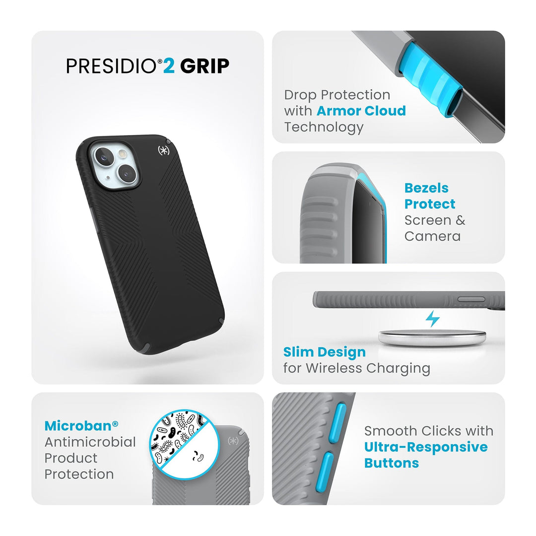 Speck Presidio2 Grip Apple iPhone 15 Case Best iPhone 15 - $39.99