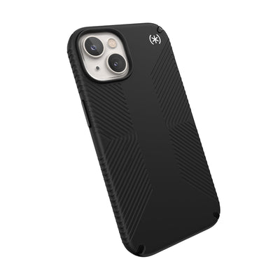 Tilted three-quarter angled view of back of phone case#color_black