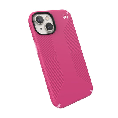 Tilted three-quarter angled view of back of phone case#color_digital-pink-blossom-pink