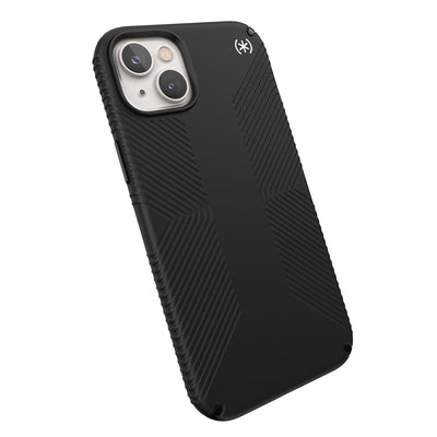 Tilted three-quarter angled view of back of phone case#color_black