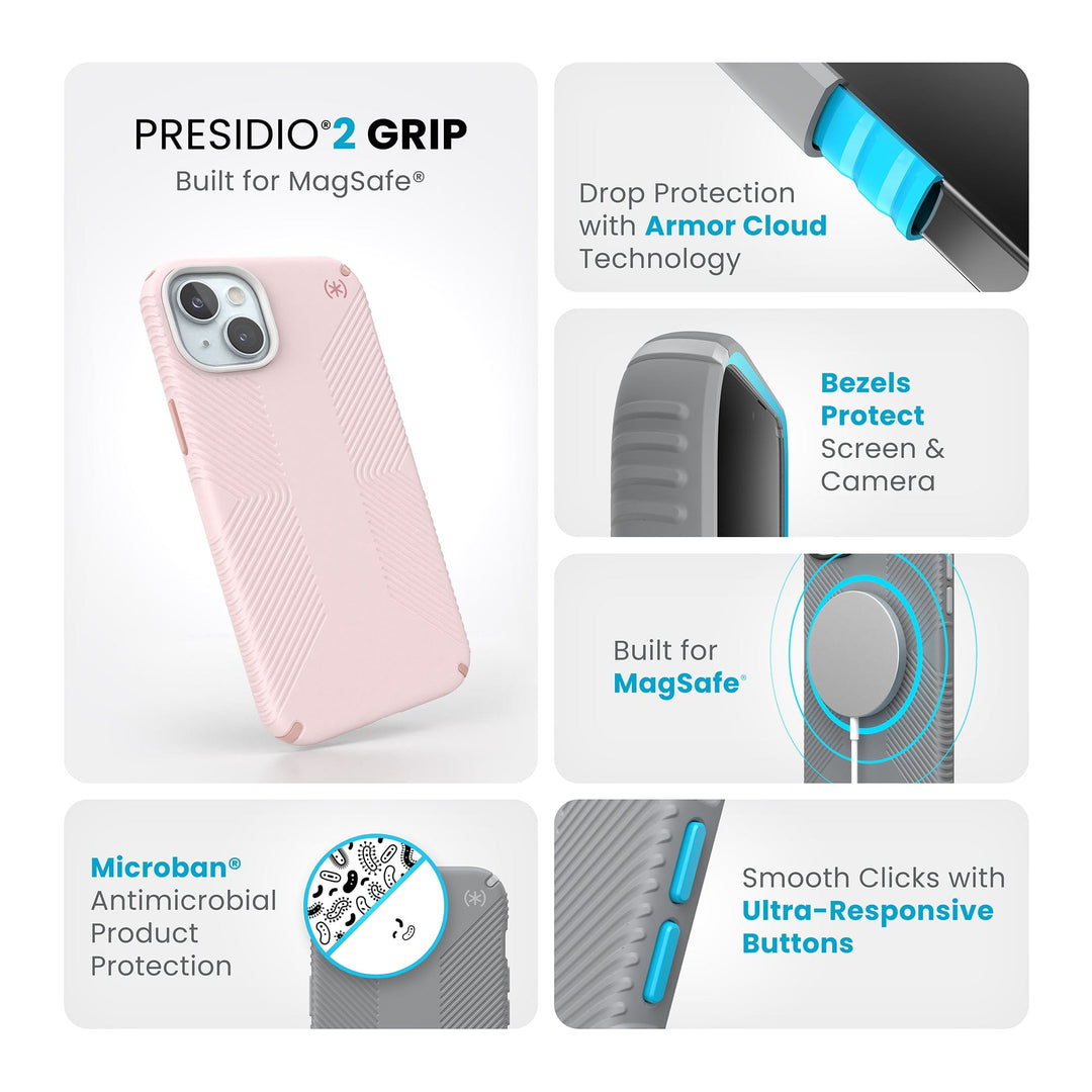 Speck Presidio2 Grip MagSafe iPhone 15 Plus Cases Best iPhone 15