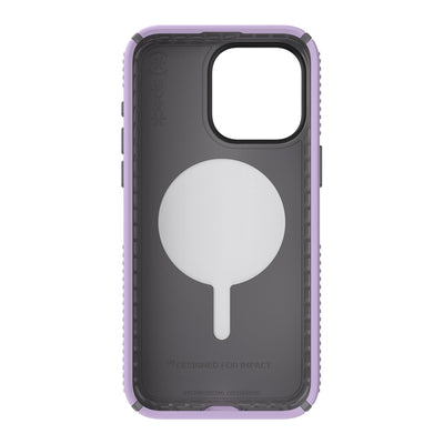 Straight-on view of inside of phone case.#color_spring-purple-cloudy-grey