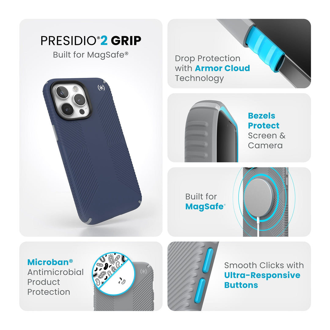 Speck Presidio2 Grip MagSafe iPhone 15 Pro Max Cases Best iPhone