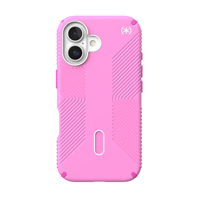 Back view of the phone case with phone inside from straight on#color_true-pink-shocking-pink