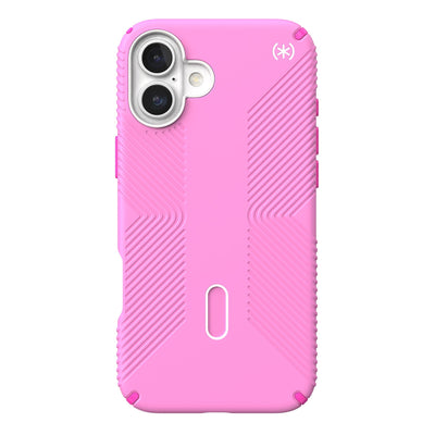 Back view of the phone case with phone inside from straight on#color_true-pink-shocking-pink