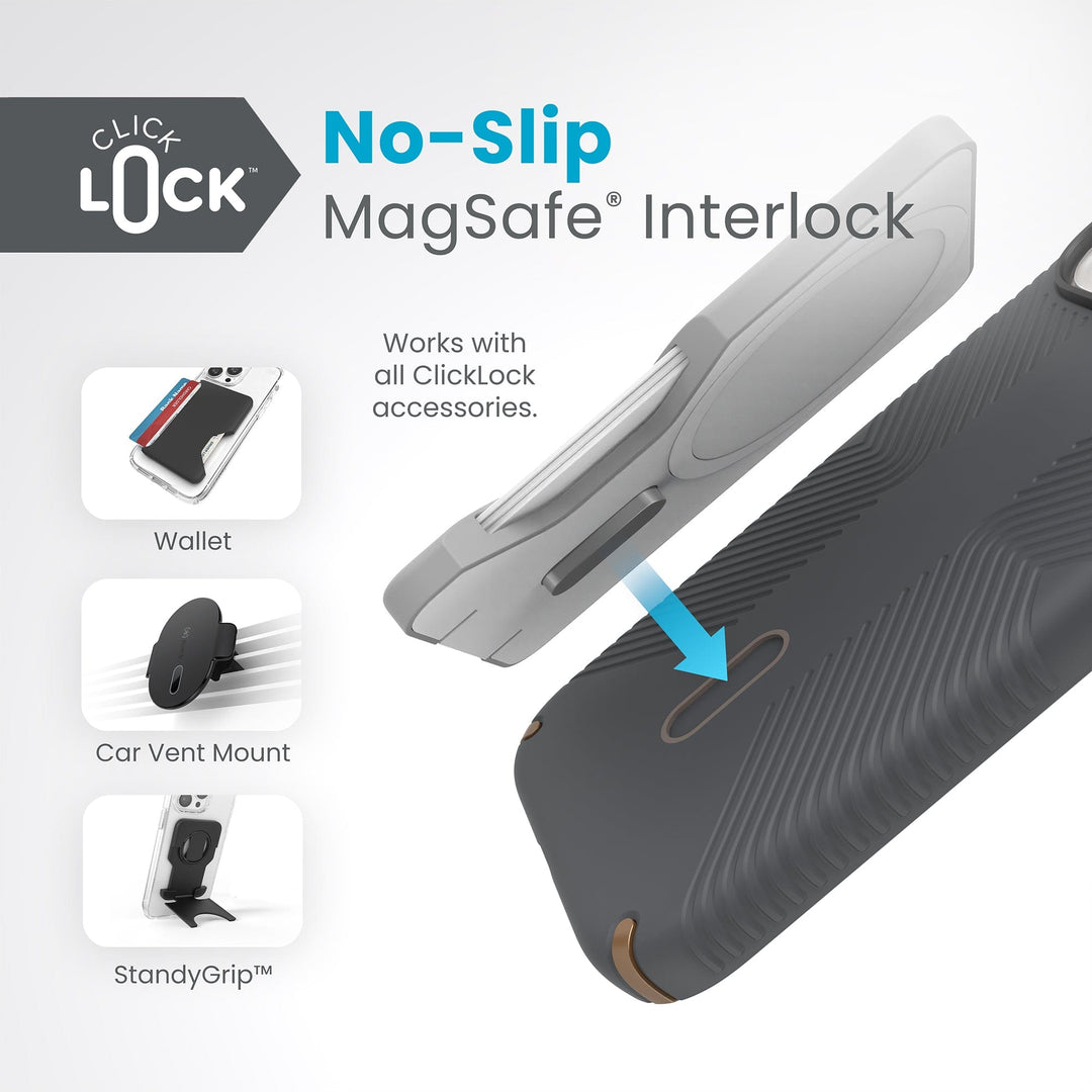 Speck Presidio2 Grip MagSafe with ClickLock Apple iPhone 15 Case