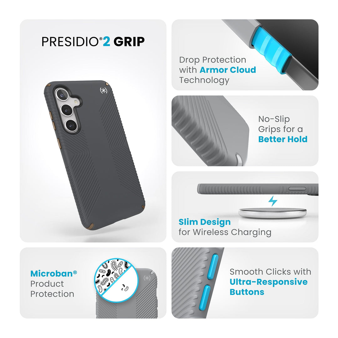 Speck Presidio2 Grip Samsung Galaxy S24+ Cases Best Galaxy S24+