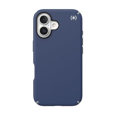 Back view of the phone case with phone inside from straight on#color_coastal-blue-dust-grey