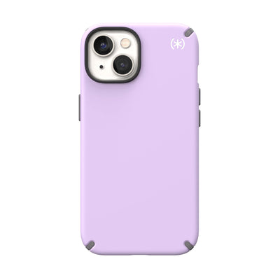 View of the back of the phone case from straight on#color_spring-purple-cloudy-grey