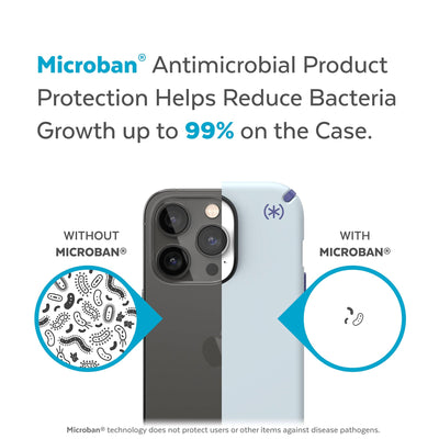Back view, half without case, other with case, less germs on case - Microban antimicrobial product protection helps reduce bacteria growth up to 99% on the case.#color_tear-blue-arctic-ocean