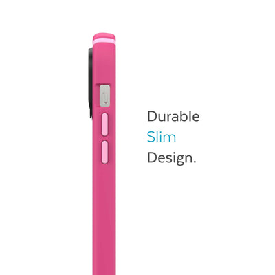 Side view of phone case - Durable slim design.#color_digital-pink-blossom-pink