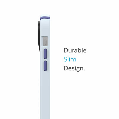 Side view of phone case - Durable slim design.#color_tear-blue-arctic-ocean