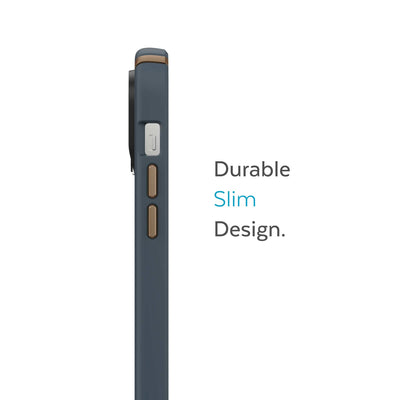 Side view of phone case - Durable slim design.#color_charcoal-grey-cool-bronze