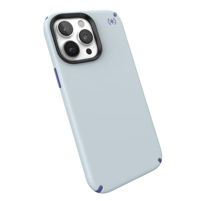 Tilted three-quarter angled view of back of phone case#color_tear-blue-arctic-ocean