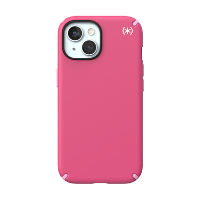 View of the back of the phone case from straight on.#color_digital-pink-blossom-pink