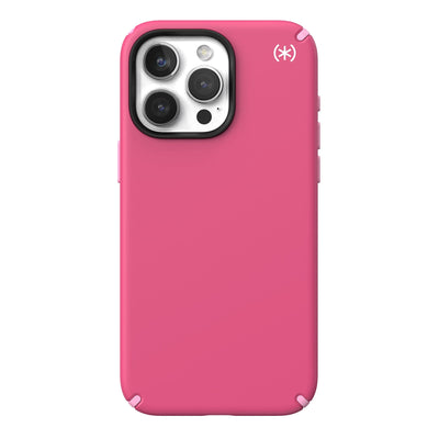 View of the back of the phone case from straight on.#color_digital-pink-blossom-pink