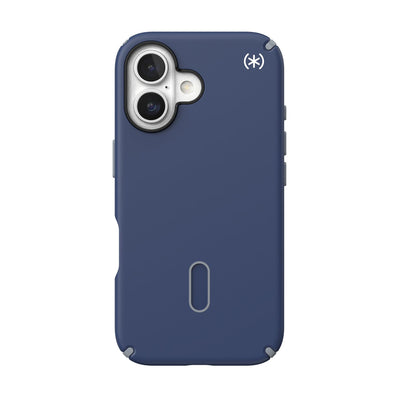 Back view of the phone case with phone inside from straight on#color_coastal-blue-dust-grey