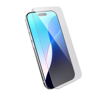 Three-quarter angled view device with screen protector hovering above screen#color_clear