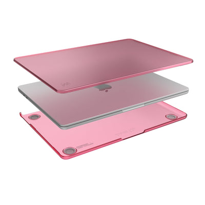 Computer case shown in layers, fitting on top and bottom of the MacBook.#color_cozy-pink