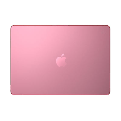 Straight on view from the top of the MacBook with the laptop closed.#color_cozy-pink
