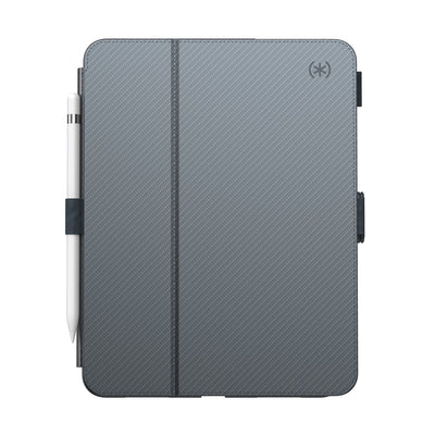 Straight-on view of the front of the case, with folio closed.#color_metallic-charcoal-grey-charcoal-grey