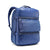 Three-quarter front view of Speck Travel Backpack in Macaw Blue.