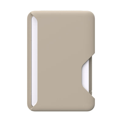 Straight-on view of front of Wallet for MagSafe with ClickLock#color_pale-oak-dark-umber