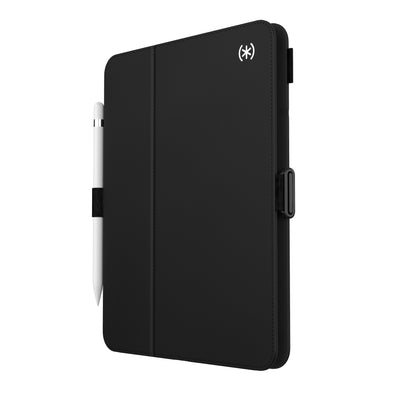 Three-quarter view of front of the case, with folio closed.#color_black-white