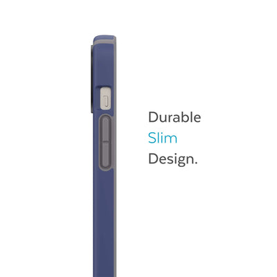 Side view of phone case - Durable slim design.#color_prussian-blue-cloudy-grey