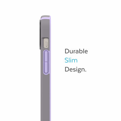 Side view of phone case - Durable slim design.#color_cloudy-grey-spring-purple