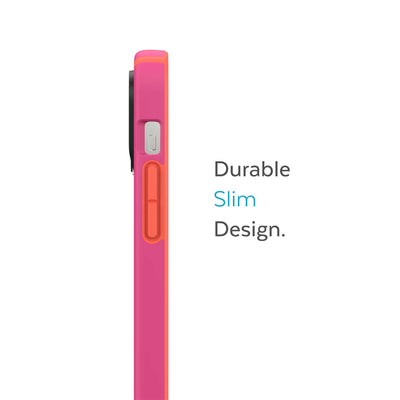 Side view of phone case - Durable slim design.#color_digital-pink-energy-red